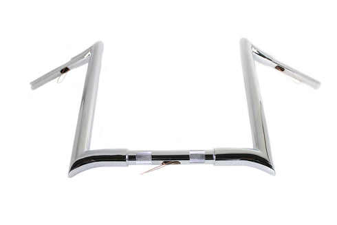 MCM 16 inch Chrome Z-Bar Handlebar with Indents - 25-1208