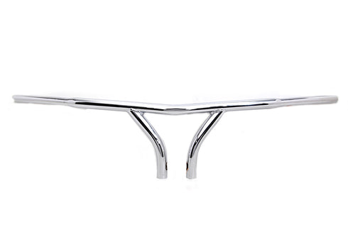 MCM 10 inch Chrome Curved Riser Handlebar with Indents - 25-1842
