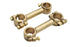 MCM 4 inch Dog Bone Riser Set Brass - 25-2253