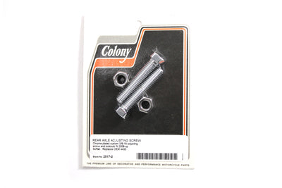 Colony Chrome Rear Axle Adjuster Screw and Lock Nut Kit - 2517-2