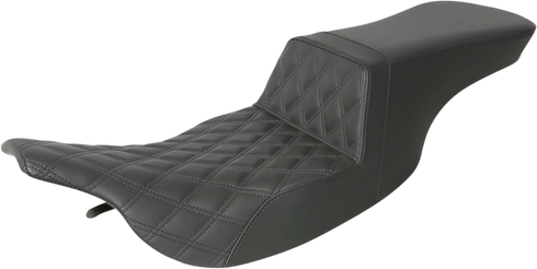 SADDLEMEN Tour Step-Up Seat - Front Lattice Stitch - Black - FL '97-'07 897-07-192