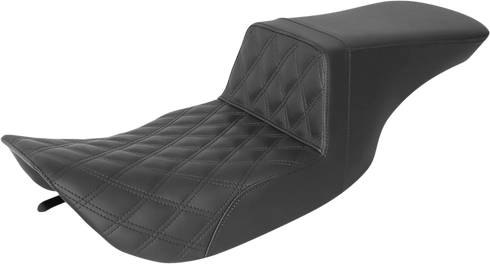 SADDLEMEN Tour Step-Up Seat - Front Lattice Stitch - Black - FL '97-'07 897-06-192