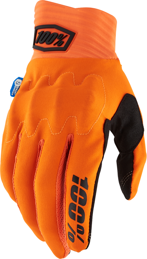 100% Cognito Smart Shock Gloves - Fluorescent Orange - Small 10014-00035