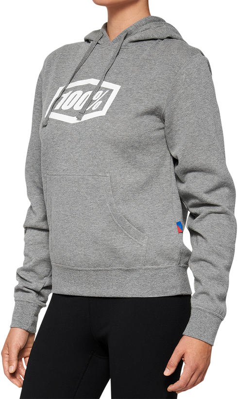 100% Women's Icon Hoodie - Heather Gray - Large 20031-00006