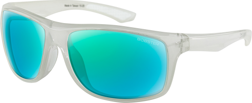 BOBSTER Luna Sunglasses - Gloss Crystal Pearl - Light Blue Green Mirror Lens BLUN103