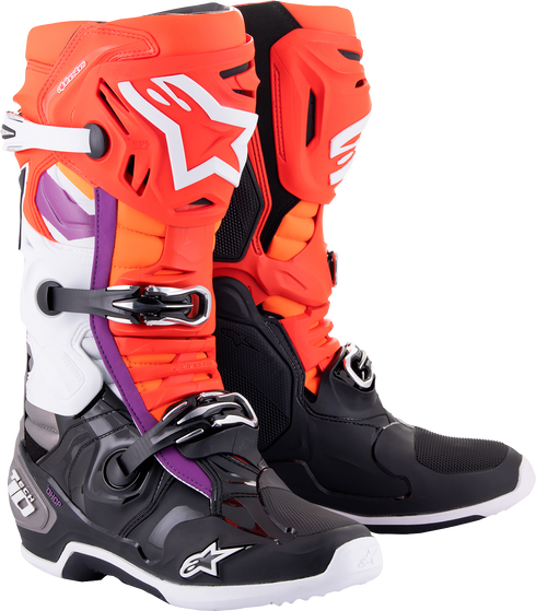 ALPINESTARS Tech 10 Boots - Black/Red/Orange/White - US 10 / EU 44.5 2010020-1332-10