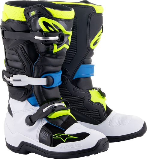ALPINESTARS Youth Tech 7S Boots - Black/Blue/Yellow - US 8 / EU 42 2015017-1795-8