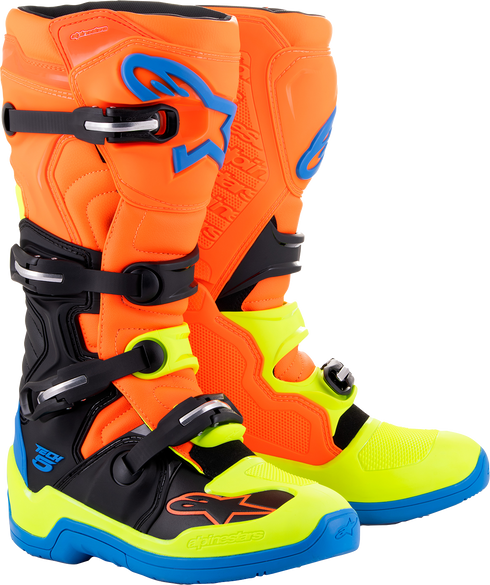 ALPINESTARS Tech 5 Boots - Orange Fluorescent/Blue/Yellow Fluorescent - US 13 / EU 48 2015015-4755-13