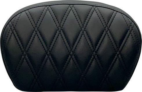 LE PERA Sissy Bar Pad - Large - Vinyl - Double Diamond - Dull Black L-SBP01DD-DULL