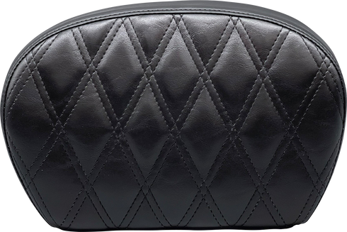 LE PERA Sissy Bar Pad - Large - Vinyl - Double Diamond - Shiny Black L-SBP01DD-SH