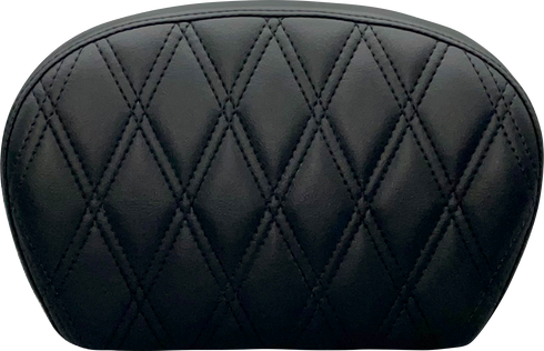 LE PERA Sissy Bar Pad - Large - Vinyl - Single Diamond - Dull Black L-SBP01DM-DULL