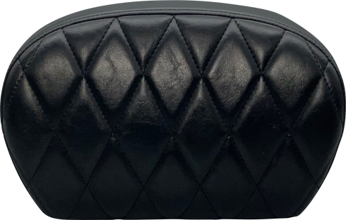 LE PERA Sissy Bar Pad - Large - Vinyl - Single Diamond - Shiny Black L-SBP01DM-SH