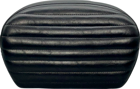 LE PERA Sissy Bar Pad - Large - Pleated - Shiny Black L-SBP01PT-SH