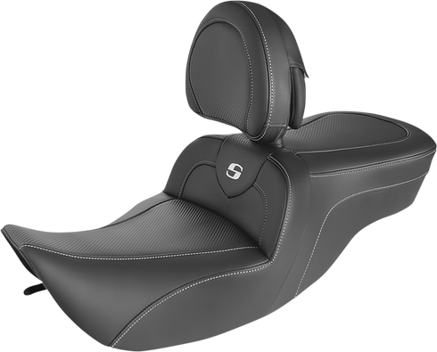 SADDLEMEN Roadsofa™ Seat - Carbon Fiber - with Backrest 897-06-185BR