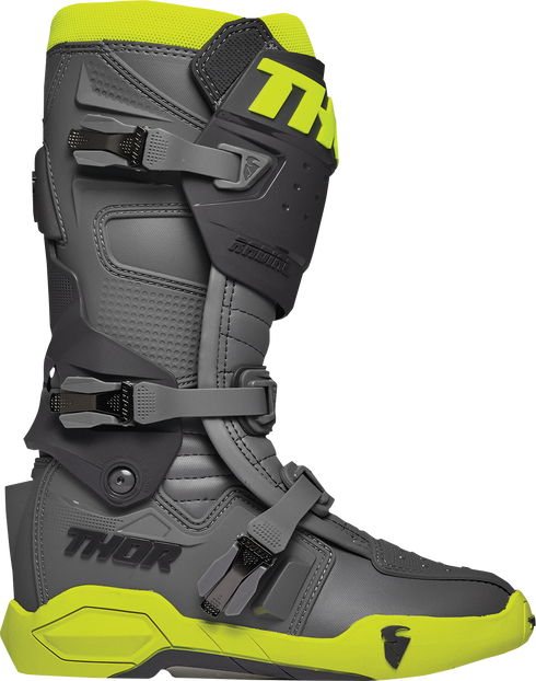 THOR Radial Boots - Gray/Fluorescent Yellow - Size 10 3410-2748