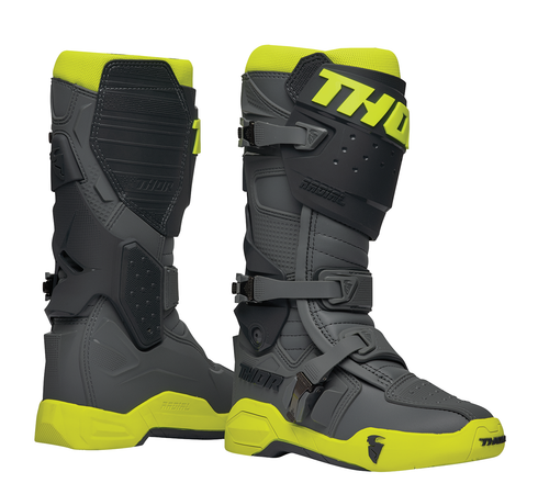 THOR Radial Boots - Gray/Fluorescent Yellow - Size 7 3410-2745