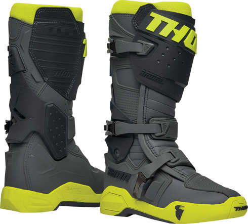 THOR Radial Boots - Gray/Fluorescent Yellow - Size 11 3410-2749