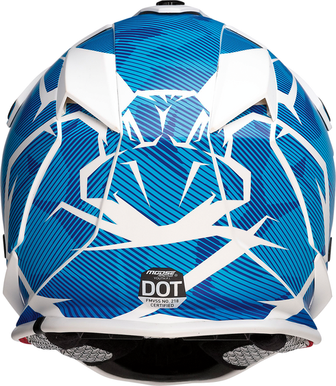 MOOSE OFFROAD Youth F.I. Helmet - Agroid Camo - MIPS® - Blue/White - Small 0111-1532