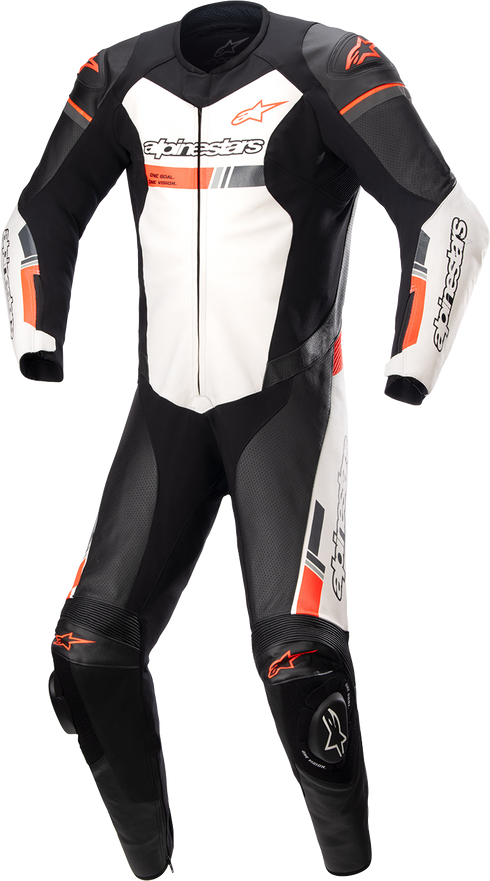ALPINESTARS GP Force Chaser 1-Piece Leather Suit - Black/White/Red Fluo - US 38 / EU 48 3150321-1231-48