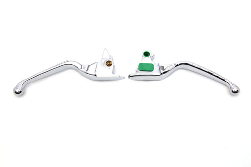 V-Twin Chrome Smooth Wide Hand Lever Set - 26-0000