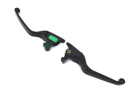 V-Twin Matte Black Smooth Wide Hand Lever Set - 26-0001