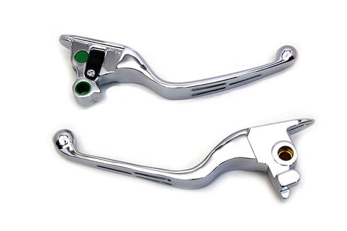 V-Twin Chrome 3-Slot Wide Hand Lever Set - 26-0002