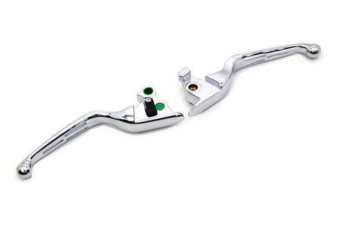 V-Twin Chrome 3-Slot Wide Hand Lever Set - 26-0002