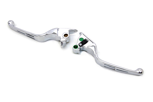 V-Twin Chrome 3-Slot Wide Hand Lever Set - 26-0002