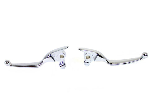 V-Twin M8 Chrome Wide Hand Lever Set - 26-0004