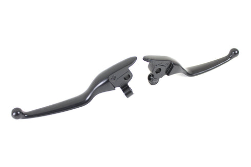 V-Twin M8 Matte Black Wide Hand Lever Set - 26-0005