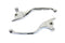 V-Twin M8 Chrome 3-Slot Hand Lever Set with Pin - 26-0006