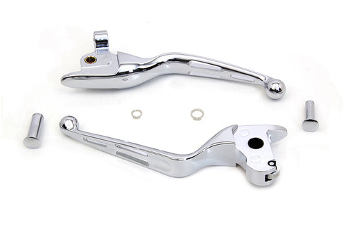 V-Twin Chrome 3-Slot Wide Hand Lever Set - 26-0009