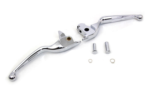 V-Twin Chrome 3-Slot Wide Hand Lever Set - 26-0009
