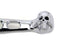 V-Twin Chrome Contour Drilled Hand Lever Set with Skull Ends - 26-0118