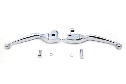 V-Twin Chrome Wide Hand Lever Set - 26-0325