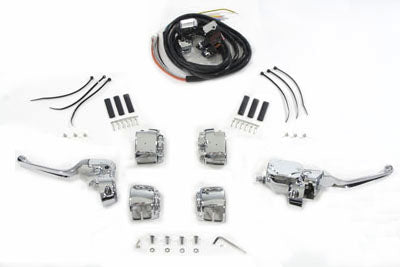 V-Twin Chrome Handlebar Control Kit with Switches - 26-0411