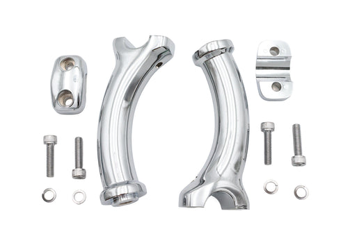 V-Twin 5-3/4 inch Fatty Pullback Riser Kit Chrome - 26-0539