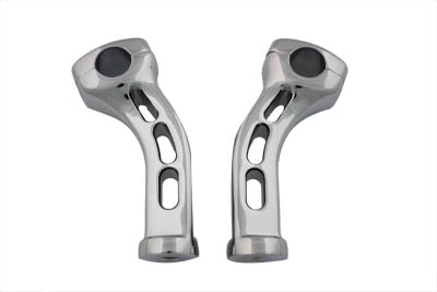V-Twin Chrome 5-1/2 inch Slotted Billet Riser Kit - 26-0591