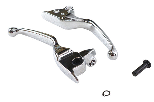 V-Twin Chrome Smooth Contour Hand Lever Set - 26-0741
