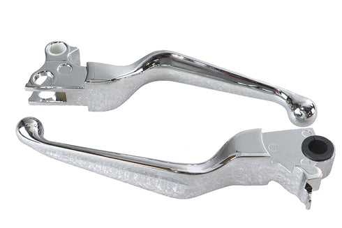 V-Twin Chrome V-Cut Hand Lever Set - 26-0743