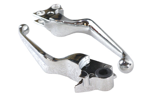 V-Twin Chrome V-Cut Hand Lever Set - 26-0743