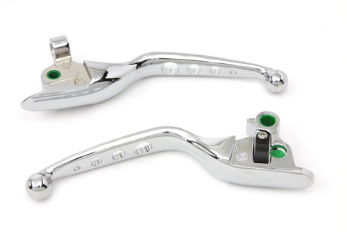 V-Twin Chrome Drilled Hand Lever Set - 26-0763