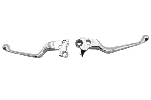 V-Twin Chrome V-Cut Hand Lever Set - 26-0780