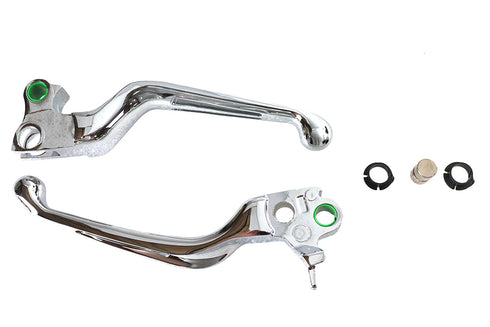 V-Twin Chrome Slotted Hand Lever Set - 26-0781