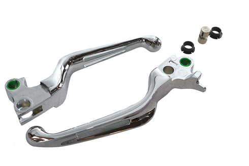 V-Twin Chrome Slotted Hand Lever Set - 26-0781