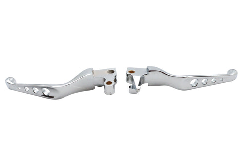 V-Twin Chrome Drilled Hand Lever Set - 26-0783