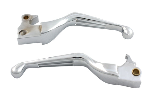 V-Twin Chrome Slotted Hand Lever Set - 26-0784