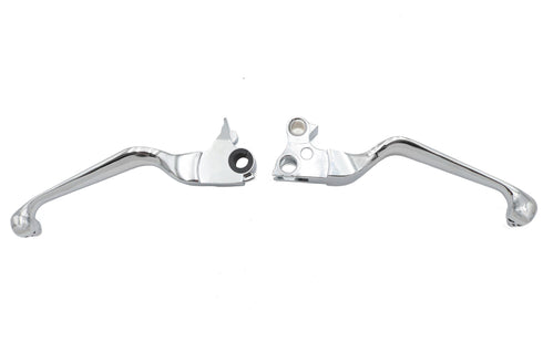 V-Twin Chrome Contour Hand Lever Set with Skull Ends - 26-0787