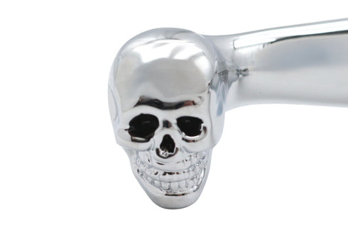 V-Twin Chrome Contour Hand Lever Set with Skull Ends - 26-0787