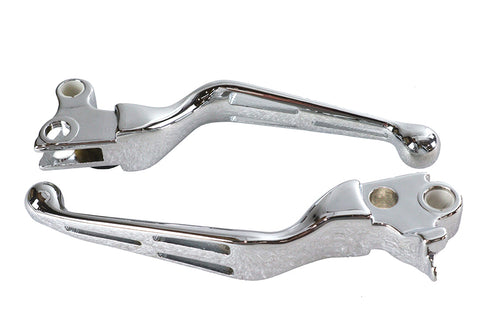 V-Twin Chrome Slotted Hand Lever Set - 26-0789